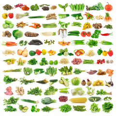 set of vegetable on white background © sommai
