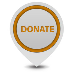 Donate pointer icon on white background