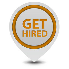 Get hired pointer icon on white background