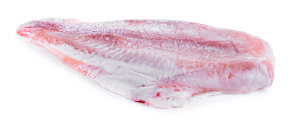 Pangasius fillet isolated on white