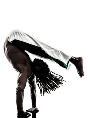  black man dancer dancing capoeira  silhouette