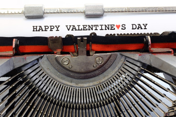written typewriter Happy Valentines Day