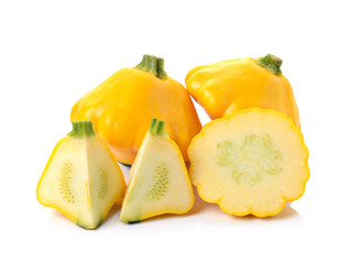 yellow zucchini on white background