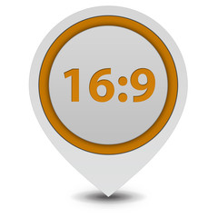 16:9 pointer icon on white background