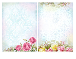 Shabby chic backgrounds with roses.