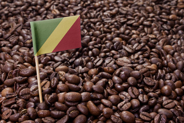 Flag of Congo, Republic of the sticking in coffee beans.(series)