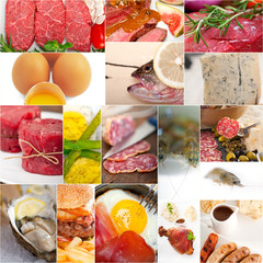 high protein food collection collage