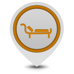 Bed pointer icon on white background