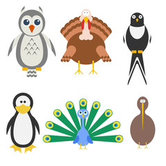 Birds icon set. Vector illustration