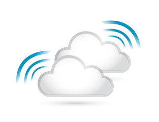 cloud set and wifi signal sign illustration
