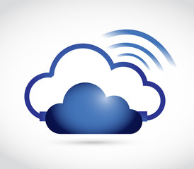 cloud and wifi signal sign illustration