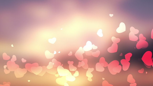 glittering heart on bokeh video background loop