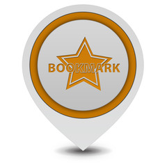 Bookmark pointer icon on white background