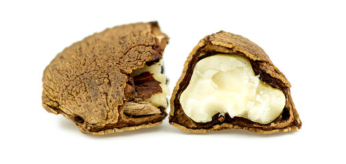Brazil nut cracked in half