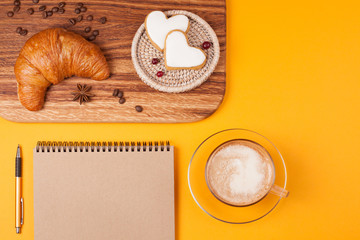 Eco notebook with cappucino