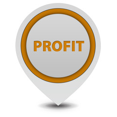 Profit pointer icon on white background