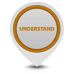 Understand pointer icon on white background