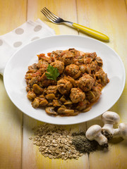 meatballs with sauteed mushroom