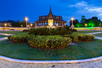 Royal Palace at night, Phnom Penh, Cambodia.