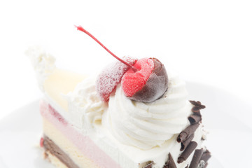 ice-cream cake isolated on white background