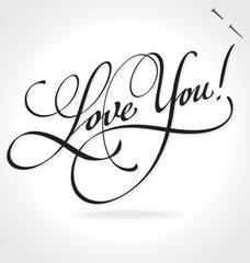 LOVE YOU hand lettering (vector)