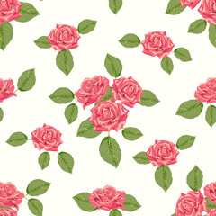 Vintage seamless pattern with roses