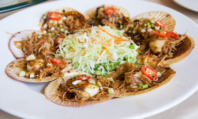 grilled scallops in their shell