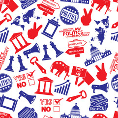 politics red and blue seamless pattern eps10