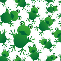 green frog animal looks at you seamless pattern eps10