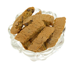 Cantuccini in a glass bowl