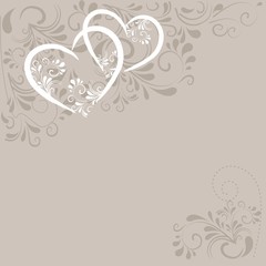 Hintergrund mit Ornamenten und Herzen