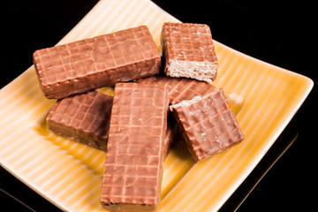 chocolate on a black background