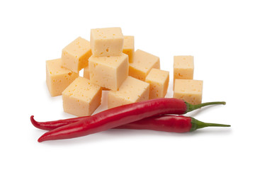 cheese and chili peppers