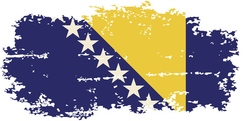 Bosnia and Herzegovina grunge flag. Vector