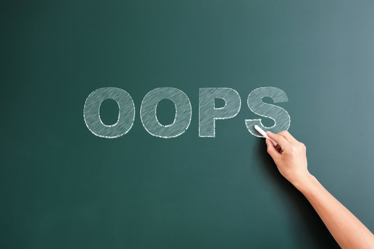 oops written on blackboard