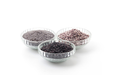 butterfly peas rice ,berry rice and black sticky gaba rice