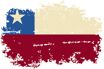 Chilean grunge flag. Vector illustration.