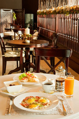 Breakfast at restaurant