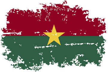 Burkina Faso grunge flag. Vector illustration.