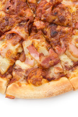 hawaiian pizza isolated on white background