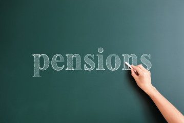 pensions written on blackboard