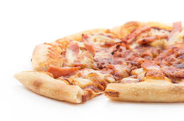 hawaiian pizza isolated on white background