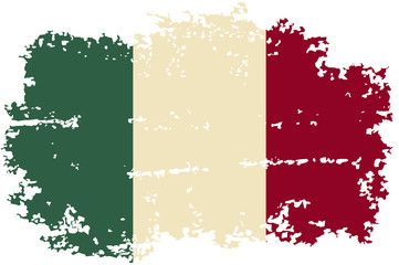 Italian grunge flag. Vector illustration.