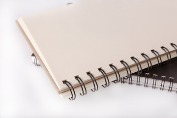 stack of ring binder book or notebook isolated on white