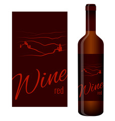 Wine label and bottle of wine with this label - 76427646