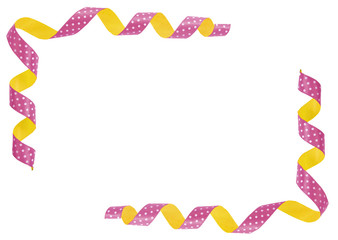 decorative melticolored ribbon design with a pattern. Isolated