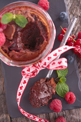 chocolate cake and berry