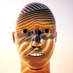 young woman in carnival mask