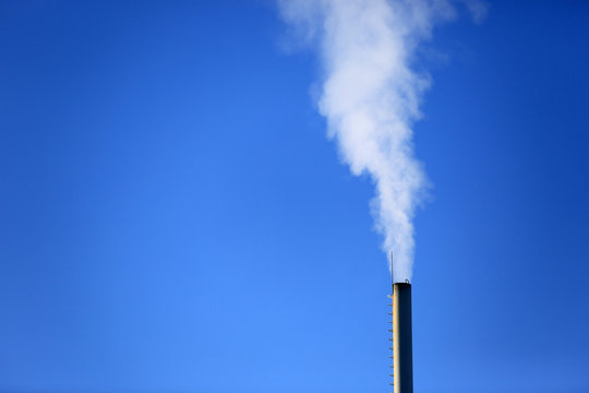 flue on blue sky background