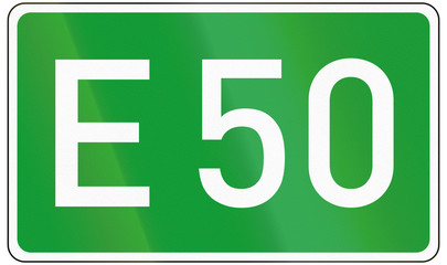 European road number sign for E50